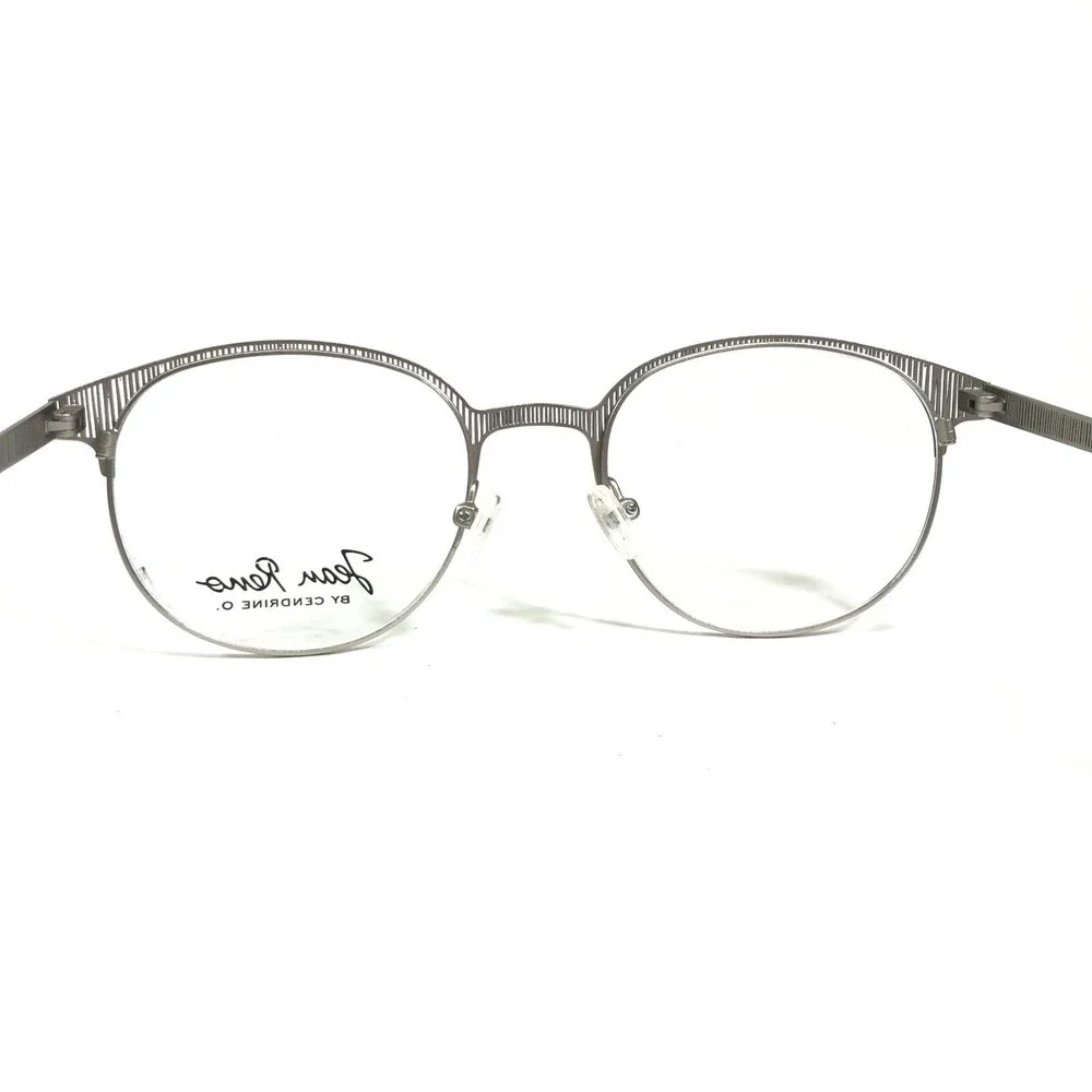 Jean Reno Eyeglasses Frames 1745 C1 Black Clear Cut Out Round Full Rim 50-19-145